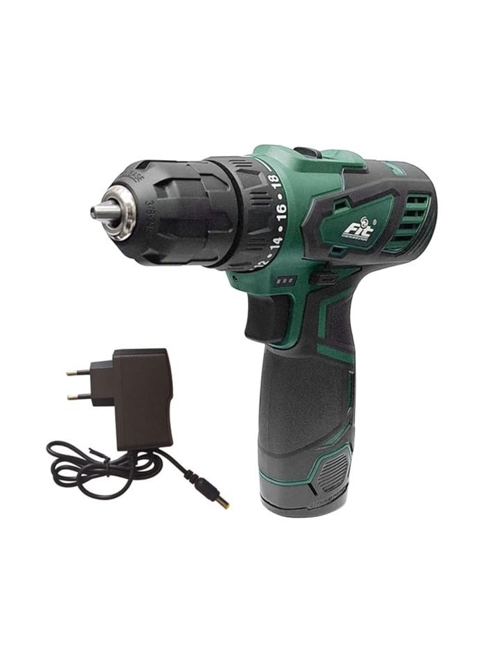 FIT UBCD12 Cordless Drill 12V Lithium with Battery and Fast Charger